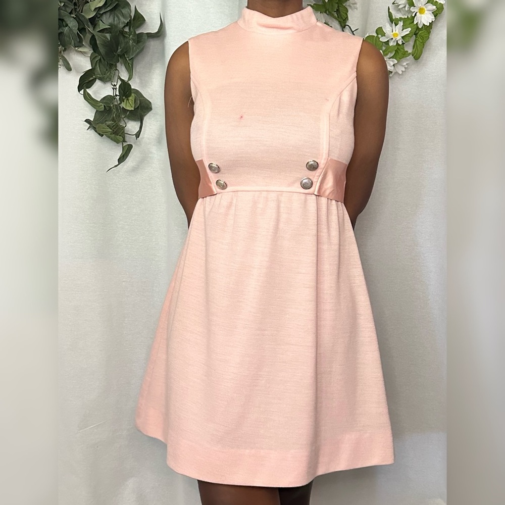Vintage unbranded 60s pink knee length A-line dress